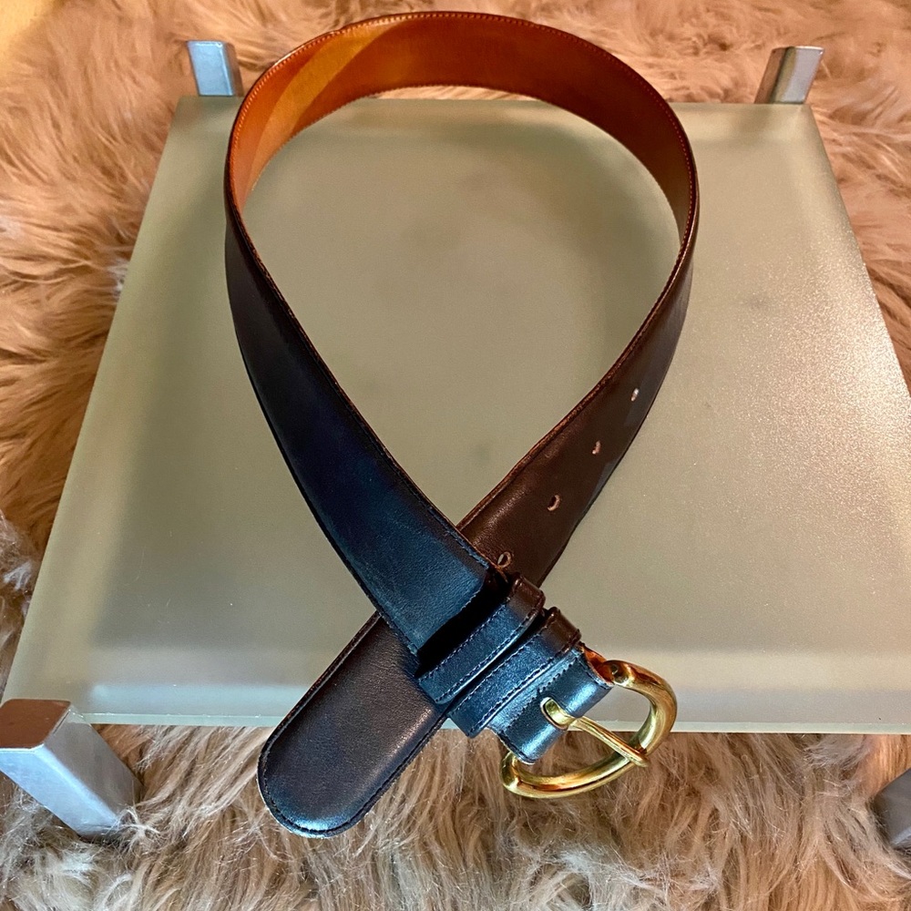 Coach Vintage Navy Leather Belt